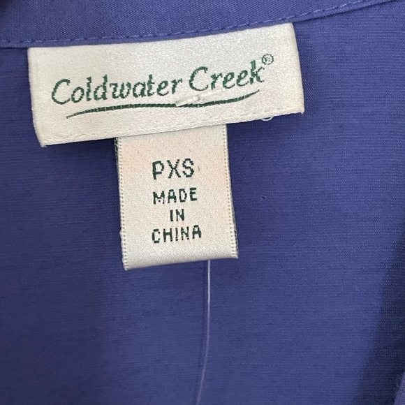 Coldwater Creek Blouse Violet Purple Buckle 3/4 Sleeve Size PXS - Picture 7 of 7